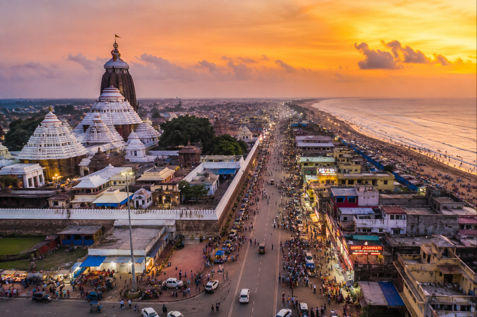 Jagannath Dham and Golden Beach